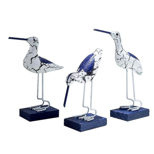 Nautical Coastal Birds Figure Ornament Romantic (3 stk)