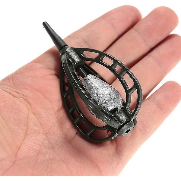 Fiskefiskebetebur Inline Method Feeder Korg Fiskebetebur Fiskebetehållare Fisketillbehör Med Sänke 30g/45g (2 st, Silver Bl