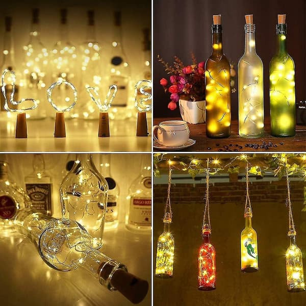 9x20 LED-pullovalo, LED-korkkipullovalo, valoketjuvaloja DIY-pulloihin, pullojen valot, lämmin