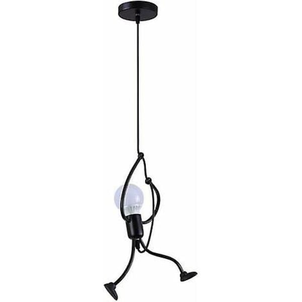 Vedhængslampe, Lysekrone Vedhængslampe Armatur E27 Jernlampe Kreativ Tegneserie Design Moderne Lysekrone Vedhæng Til Børneværelse (sort, 1stk)