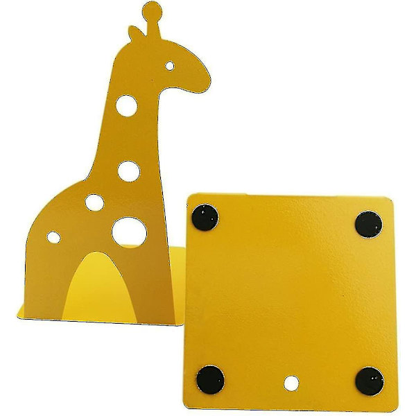 Giraffformet sklisikker jernbokstøtte 21 cm Barnebibliotek Skolekontor Hjem Bokstøtte (gul)