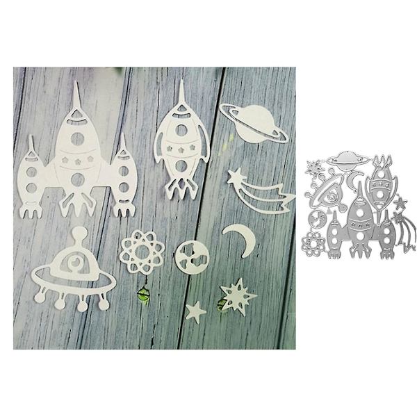 Planet Moon Metallskärning Stämplar Stencil Diy Scrapbooking Album Papperskort Mall Form Prägling Hantverk Dekoration