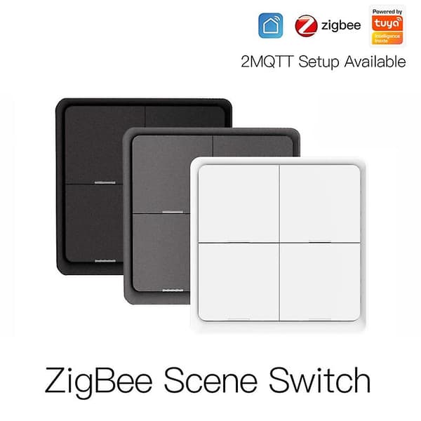 Tuya Zigbee Smart Scenbrytare 4-vägs 12 Scen Smart Hem Scenbrytare