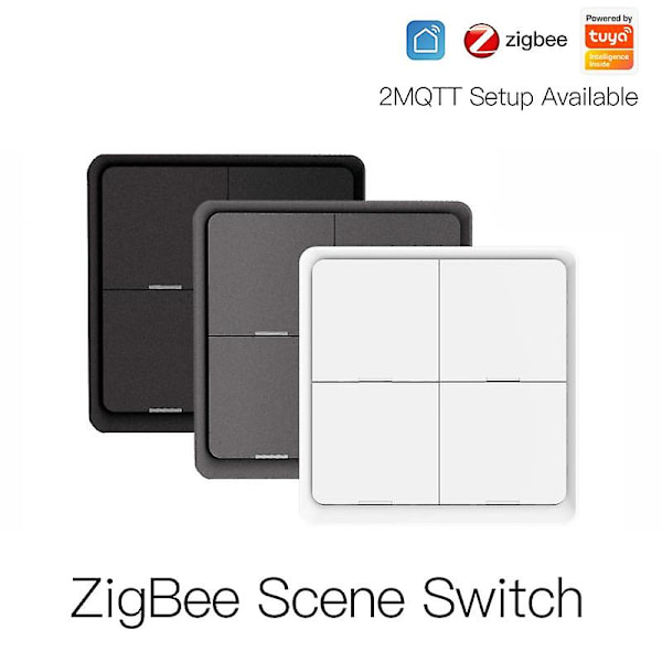 Tuya Zigbee Smart Scene Switch 4 Gang 12 Scene Smart Home Scene Switch