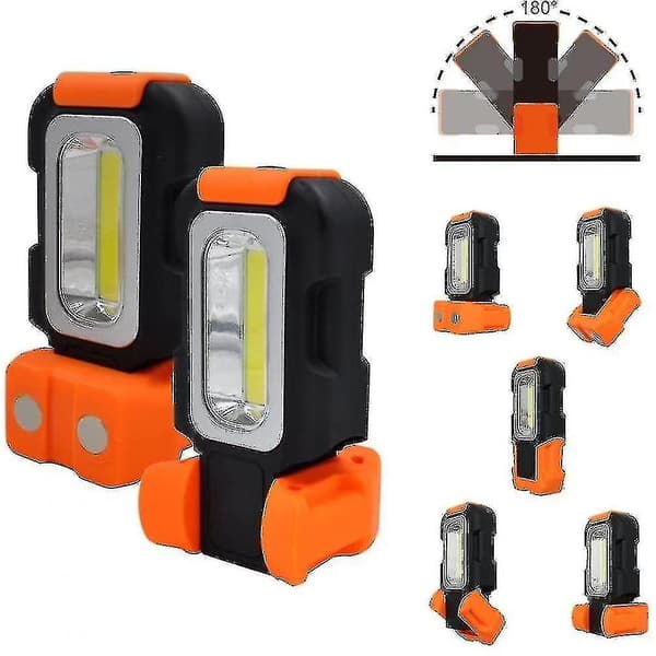 Fällbar lampa med magnetfot och virkning, 3-pack, bärbara batterier ingår ej