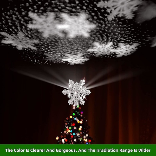 Christmas Tree Topper Projector Light Star Tree Topper Til julepynt Snowflake Light
