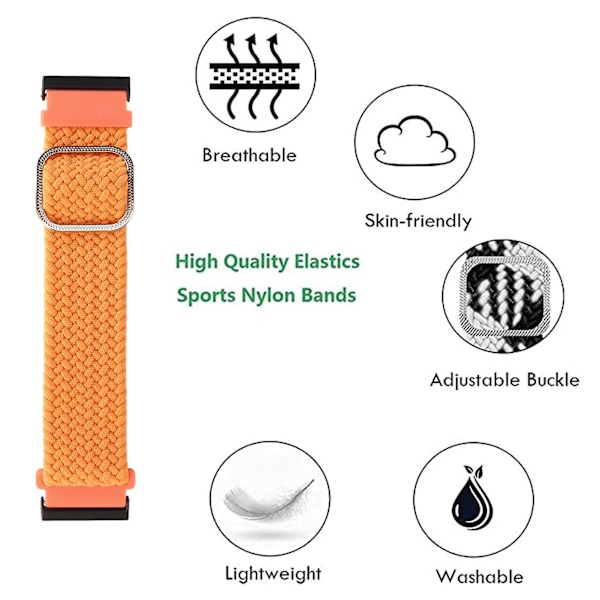 Justerbar nylon klokkearmbånd erstatningsstropp for Suunto7 Spartan - oransje