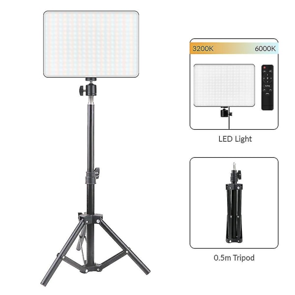 Led Video Ljus Foto Studio Kit Professionell Fotografering Belysning Dimbar Belysningspanel