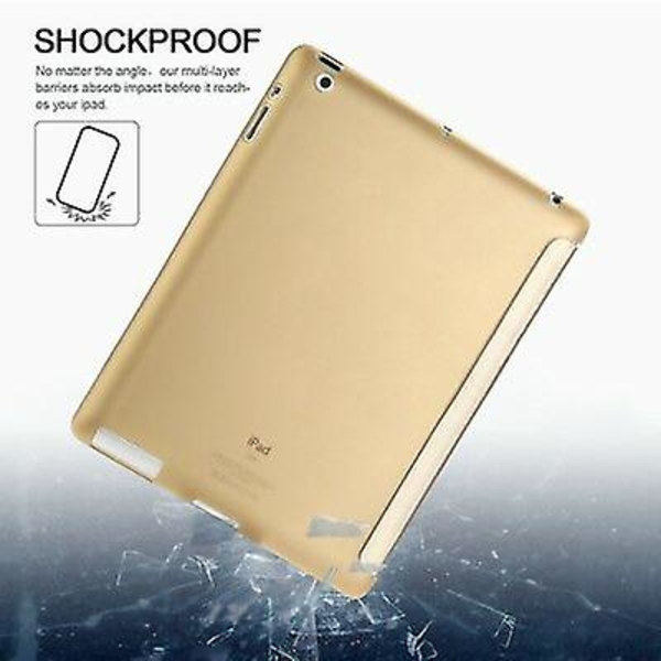 Smart Cover för iPad 2 3 4 surfplatta skyddande fodral läderfodral väska guld