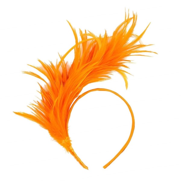 1920-tals fjäderhuvudband Färg Bröllop Fjäder Topphatt Hårband Bal Hårprydnad orange
