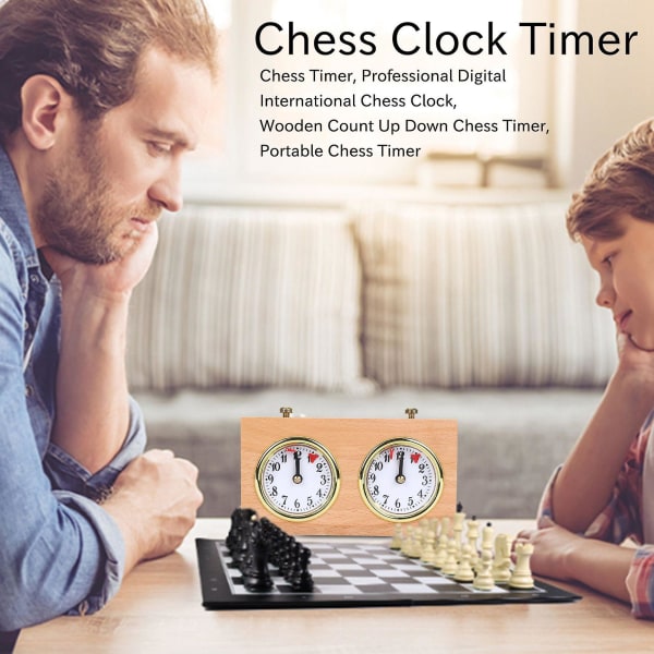 Skak-timer, professionelt digitalt skak-ur, træ-op-ned-skak-timer, bærbar skak-tim