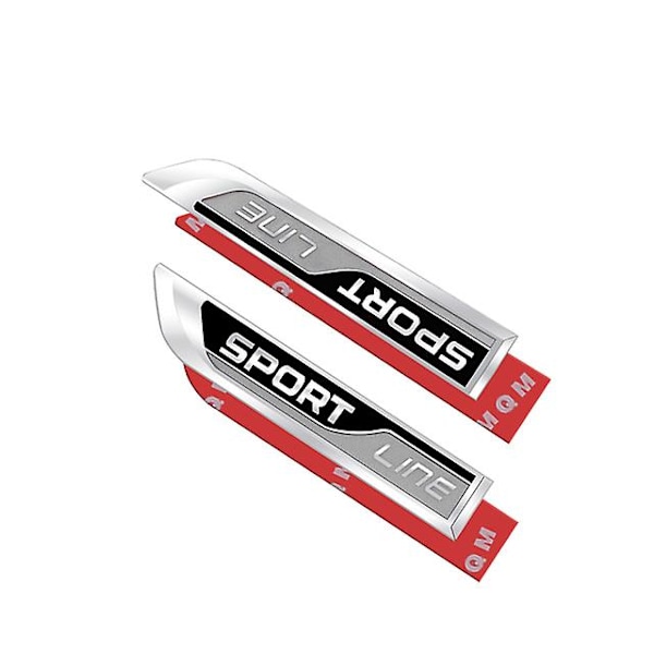 2 st Bilskyltar Sido Fender Kroppsdekor Metall SPORT LINE Emblem Dekal för Karoq Kodiaq Rapid Yeti Octavia Superb Fabia Skoda 1
