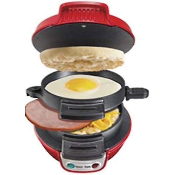 Hamburgermaskin, smørbrødmaskin, tre-i-ett frokostmaskin, omelettbrødrister