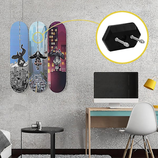 2 stk Skateboard Vægmontering Skateboard Display Hanger Skateboard Hanger Krog Vertikal Og Horisontal Til Skateboard Deck Display Opbevaring