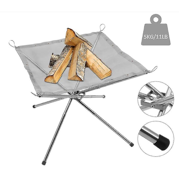 Nät Eldstad Eldkorg Sammanfallande Bärbar Picknick Vandring Bakgård Bonfire Stativ
