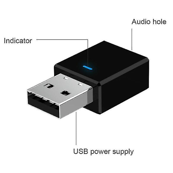 Usb Bluetooth 5.0 Audio Mottaker Sender Trådløs Adapter