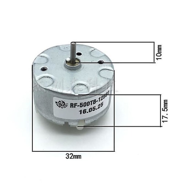 1 stk Mabuchi Rf500tb-12560 Motor DC 1.5v 6v 12v 4600rpm 32mm DC Motor Spray Maskin