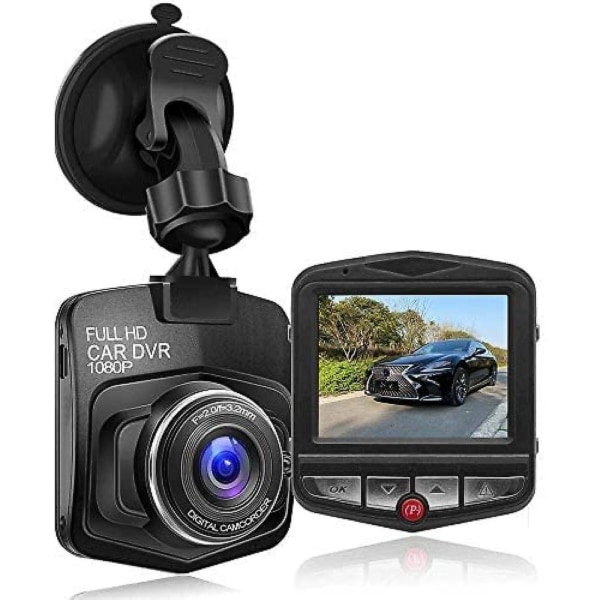 Oppgradert Dash Cam 1080p Dash Cam for bil Dashcam med Super Night Vision, innebygd G-sensor, sløyfeopptak, parkeringsmonitor og bevegelsesdeteksjon