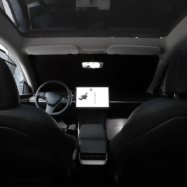 Solskjerm tilpasset for Tesla Model Y 2021 bil frontrute bak E