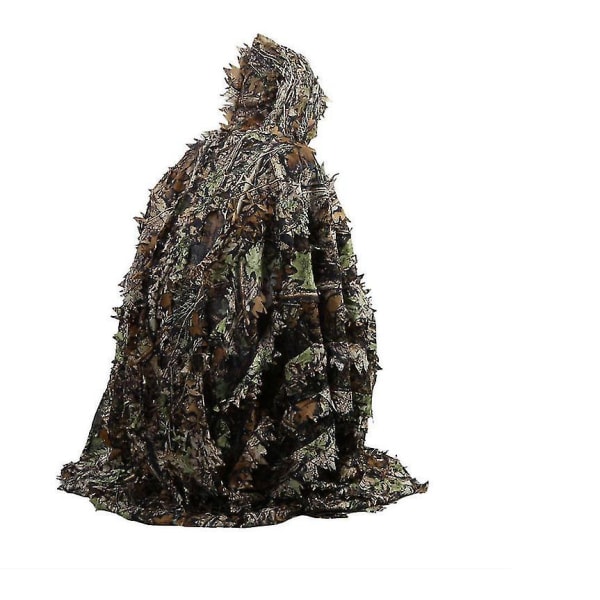 3D Bladlöv Kläder Djungel Skog Jakt Camo Poncho Kappa