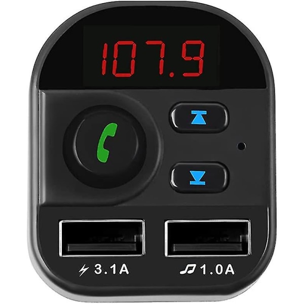 Auton Bluetooth Fm-lähetin, langaton MP3-soitin, kaksi USB porttia, tuki Tf-korttia / USB muistitikkua