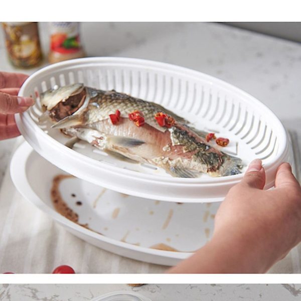 Kitchen Craft Mikrovågsugns Ångkokare för Fisk - Plastbehållare för Mikrovågsugn