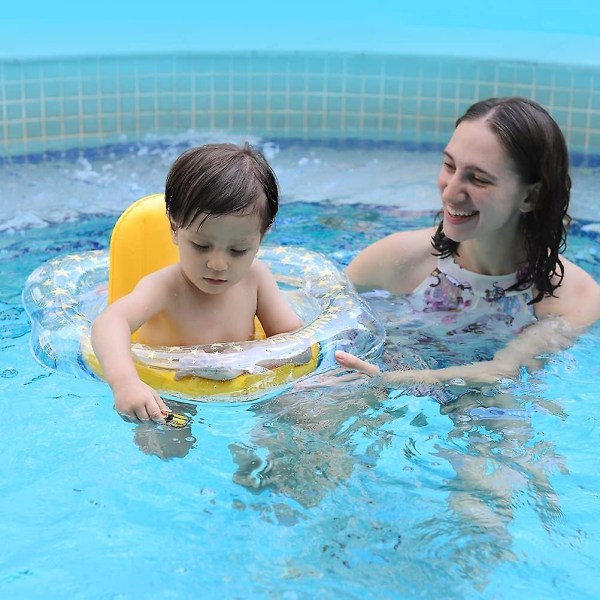Babysvømmeflåte, babyfløter for basseng med sikkerhetssete, spedbarnsbassengflotring No Flip Thicken Svømmetrening for baby 0-3 år