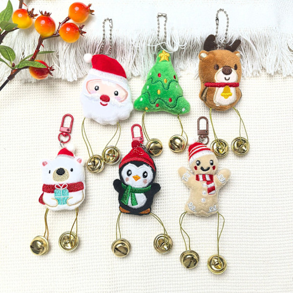 Ny Juledukke Vedhæng DIY Julemand Peberkagemand Elg Brosche Tilbehør Hårtilbehør Tøjtilbehør christmas tree door buckle