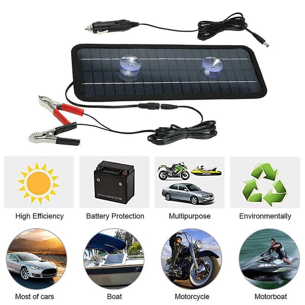 V 4.5w Sunpower Batteriblokk Solcellepanel Lader Utendørs Bil Strømkilde