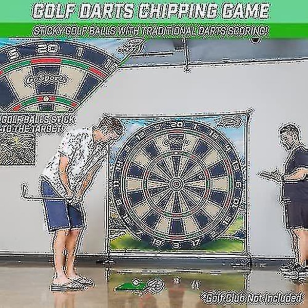 Golfspel med golfboll med chippingmatta