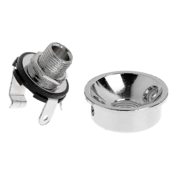 För 6,35 mm plugg elektrosocket Tl Silver Electric Guitar Chrome Socket Jack Plate