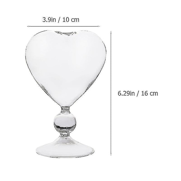 2 stk. Hjerteformede glaspokaler Bar glaspokaler Cocktailglas til fest