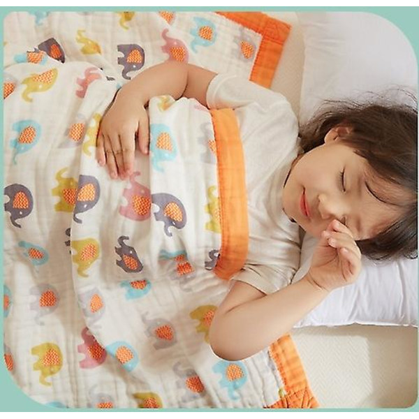 Baby Bomullsfilt Mjuk Tecknad Bomullsfilt, Babysitsfilt, Badhandduk, Inslagningsfilt