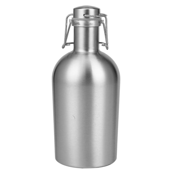 2l rustfritt stål Homebrew sikker dreibar topp stor kapasitet utendørs ølflaske