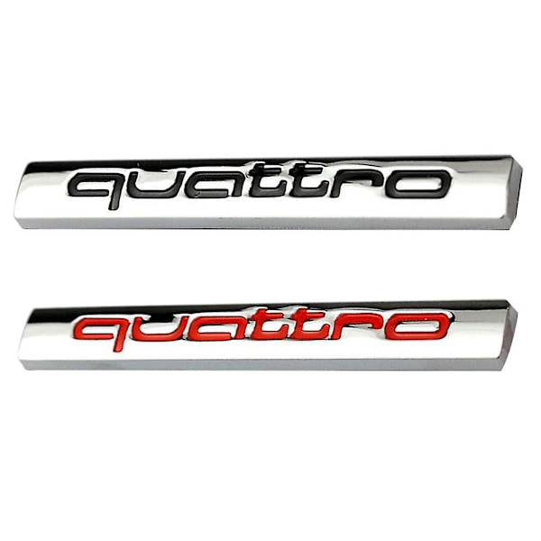Quattro Logotyp Metall Bagageutrymme Baklucka Emblem Badge Dekal Dekoration För A4l A6l Mengxi red