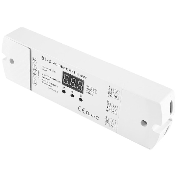 AC100v - 240v 288w 2ch Triac Dmx Led Dimmer, Kaksikanavainen Lähtö Piidimx512 Led Ohjain Digi