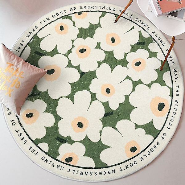 Nordisk stue teppe sklisikkert soverom runde tepper -60cm