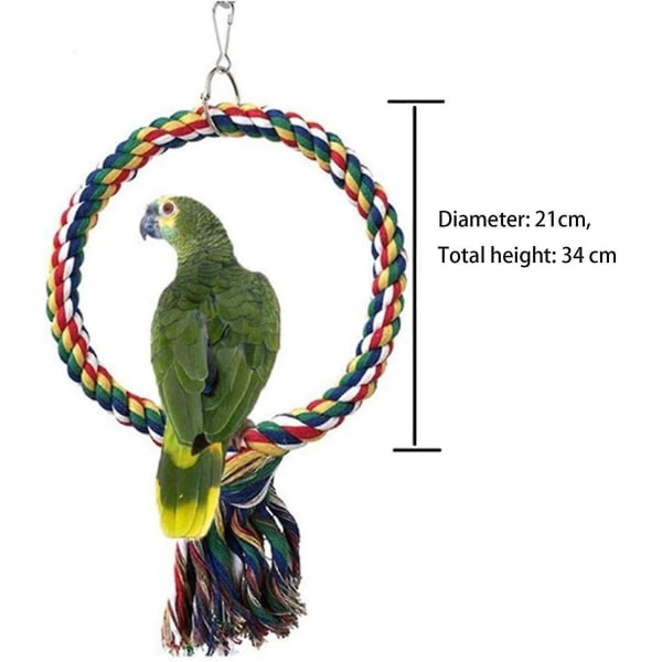 Stödande Bomullsrep-Parrot Leksak Fågelbur Dekoration Undulater Leksaker Hängande Fågelpinne