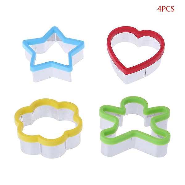 4 stk. Plastik Cookie Stencil Biscuit Cutter Værktøjer Bageform Farvet Sød Form