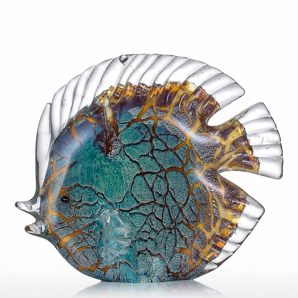 Fargerik tropisk fisk Glass Ornamenter Glass Skulptur Papirvekt Crystal Statue Dekorativ