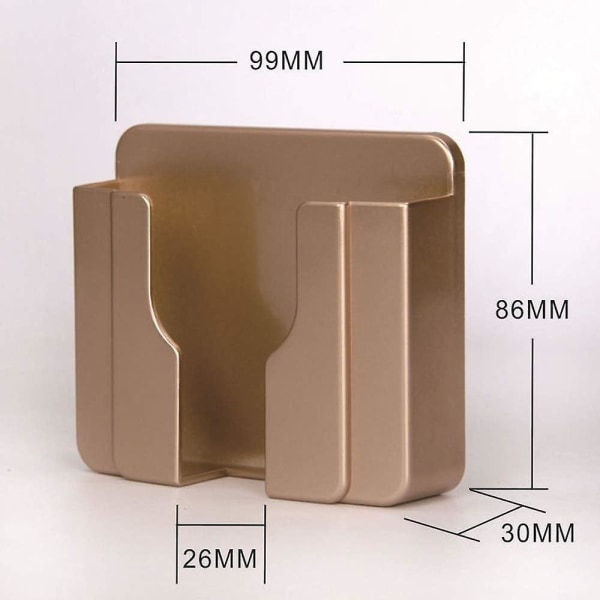 6 deler selvklebende fjernkontrolloppbevaringsboks, skadefri veggtelefonholder, for fjernkontrollstor