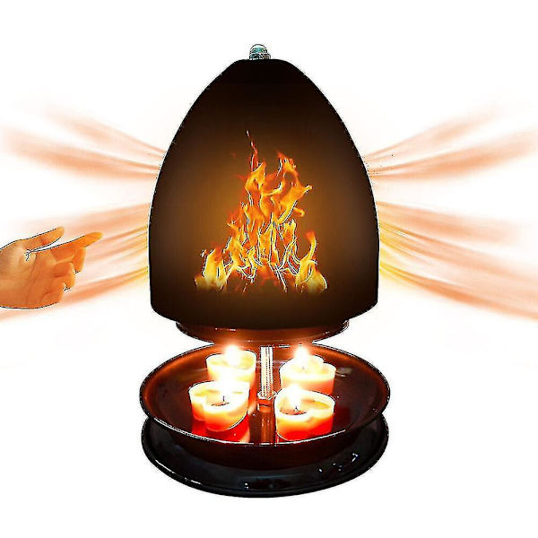 Tealight-ugn Dubbelväggig Radiator Ljusvärmare För 6 Tealights Öppen Spis Mrkj