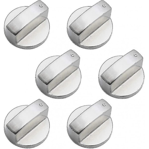 6 stk Universal Metall Kontrollknapp Gasskomfyr 6mm Universal Kontrollknapp Komfyrknapp Kompatibel Gasskomfyr Komfyr