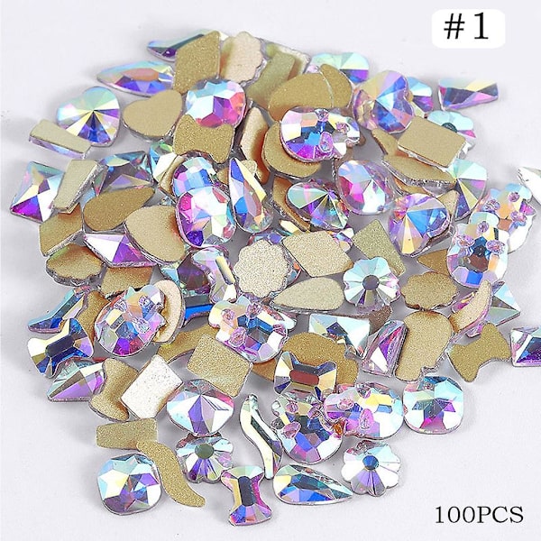 Negle Rhinestones Multi Shapes Crystal Gems Til 3d Negle Kunst Dekorationer