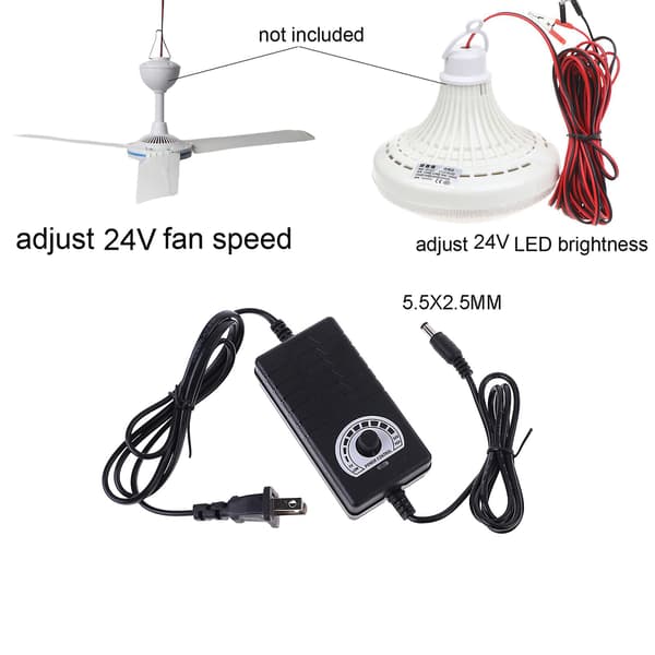 Universal 3v-24v 2a 5.5x2.5mm Justerbar DC Strømadapter Til Motorventilator