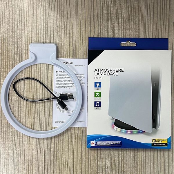 Justerbar RGB-base vertikal horisontal LED-omgivelseslysstativ for PS5-vert