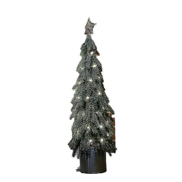 Flocket kunstig juletre, skrivebords-sedertre
