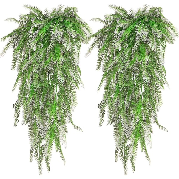 Bitar, vitgrön, konstgjord ormbunkeväxt falska växter Deco konstgjord växt utomhus för fest