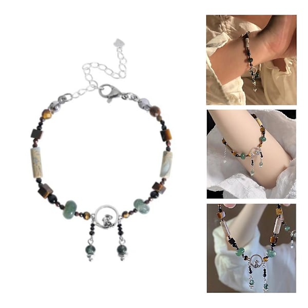 Vintage Imitation Jade Bangle Sød Kanin Charm Kvaster Armbånd Armbånd