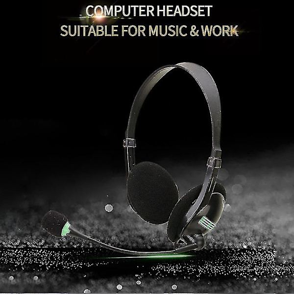 3,5 mm ljudheadset Datorheadset med 270 graders bommikrofon